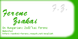 ferenc zsakai business card